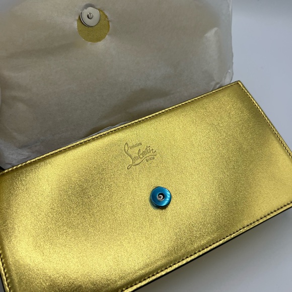 COPY - Brand New Louboutin Gold Clutch On Chain Loubi54 leather handbag - Picture 4 of 14